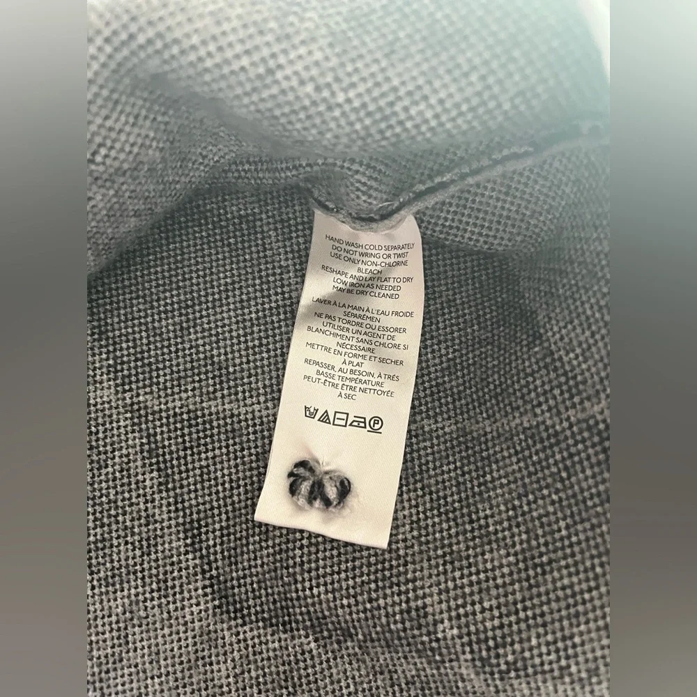 Maeve Anthropologie The Carys Mock Neck Argyle Sweater Size Small Black Gray - Picture 3 of 8